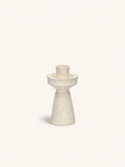 TIERNO - Kerzenhalter - Porzellan - DIA 7,5 x H 13,8 cm - gebrochenes Weiß