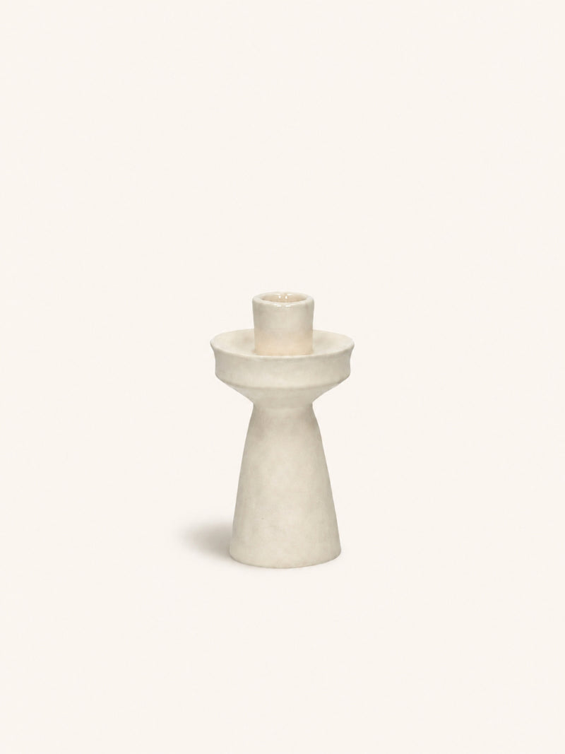 TIERNO - candle holder - porcelain - DIA 7,5 x H 13,8 cm - off-white