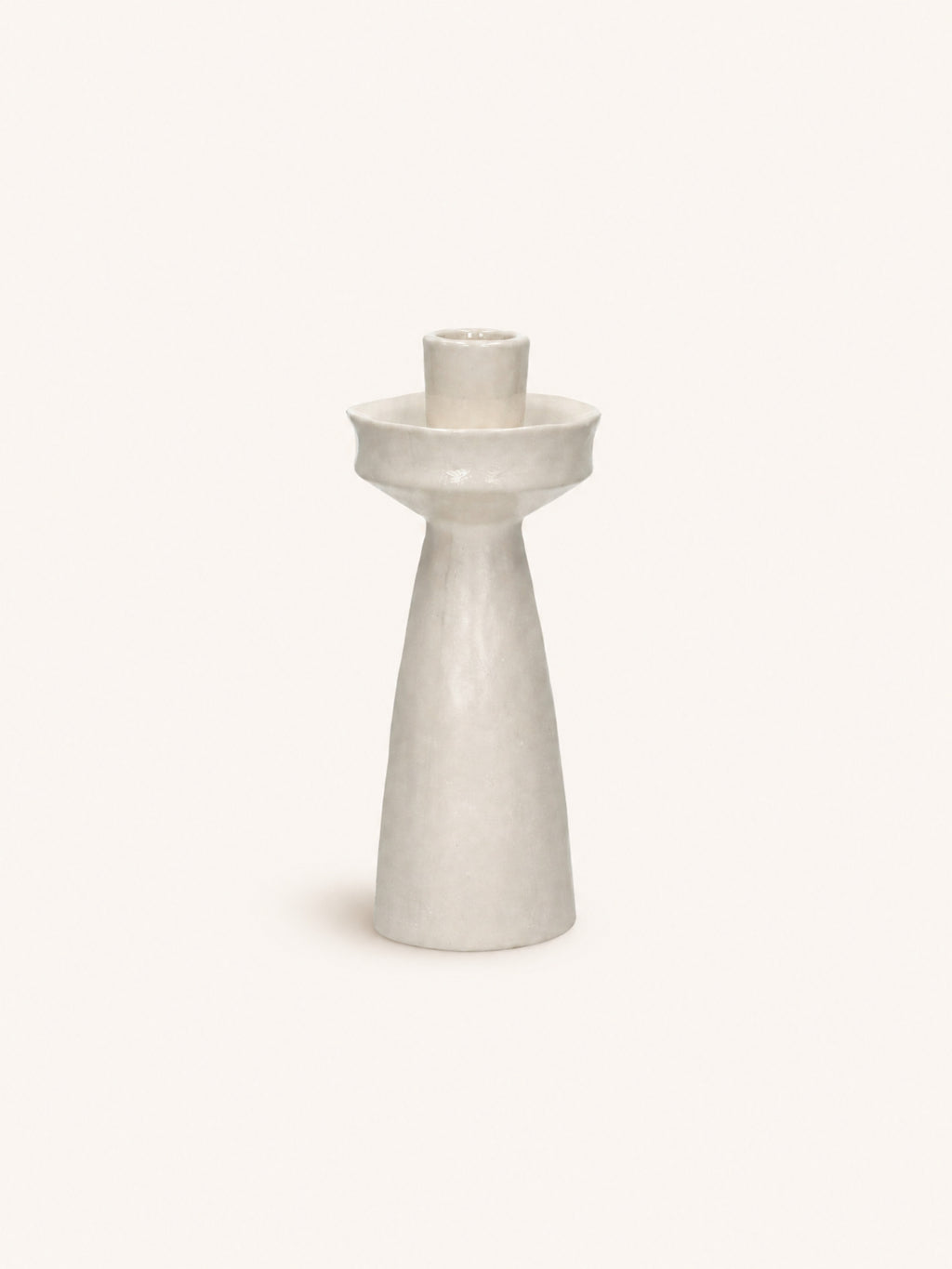 TIERNO - kandelaar - porselein - DIA 7,8 x H 18,2 cm - gebroken wit