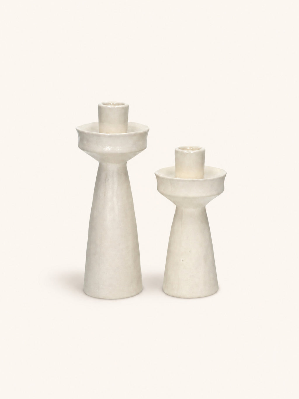 TIERNO - kandelaar - porselein - DIA 7,8 x H 18,2 cm - gebroken wit