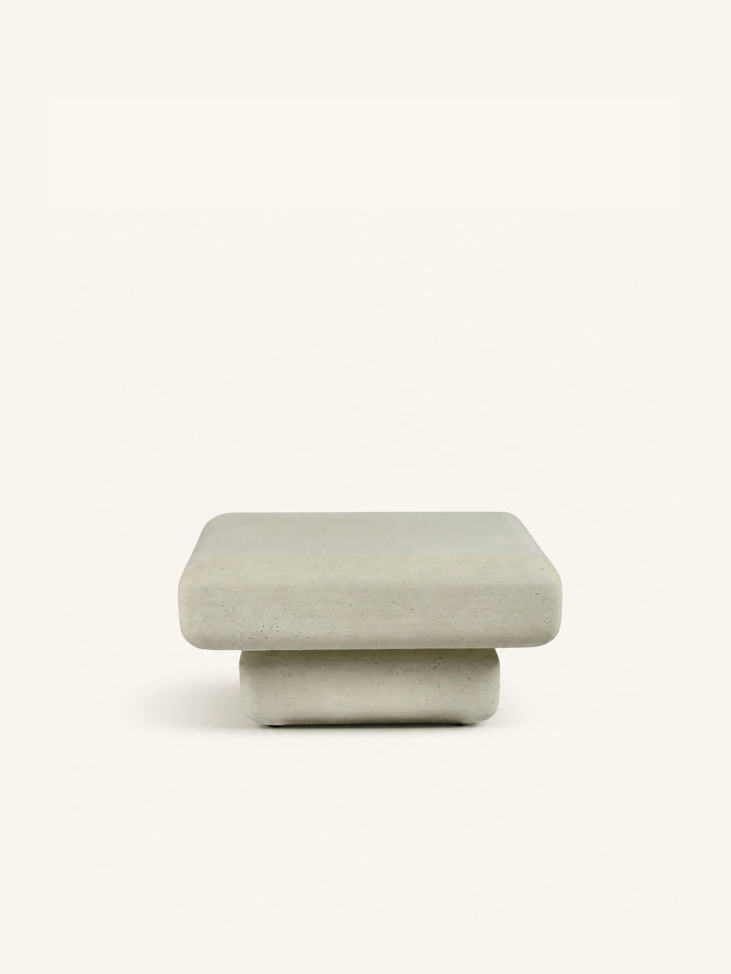 MAKURA - table basse - fibrociment - L 70 x W 70 x H 34 cm - blanc cassé