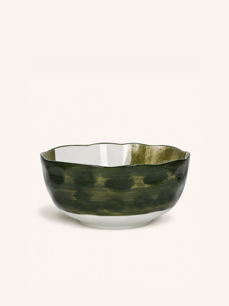 LABO - salad bowl - porcelain - DIA 24 x H 11,5 cm - green
