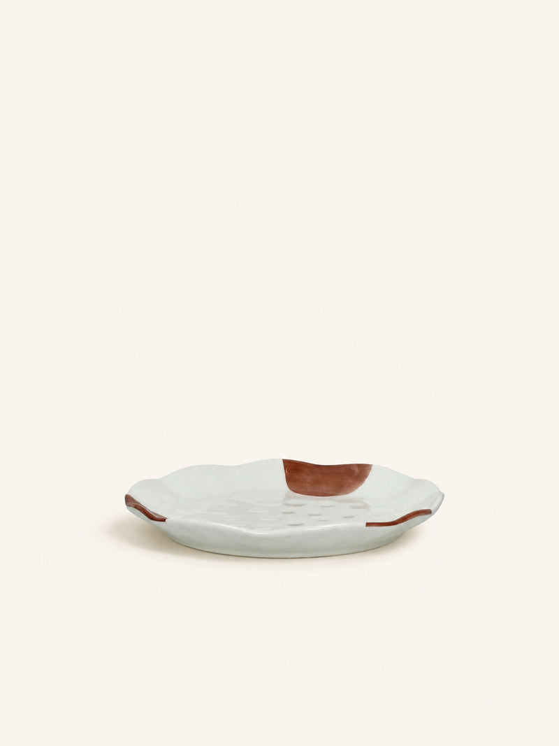LABO - dessert plate - porcelain - DIA 20,3 x H 2 cm - rust