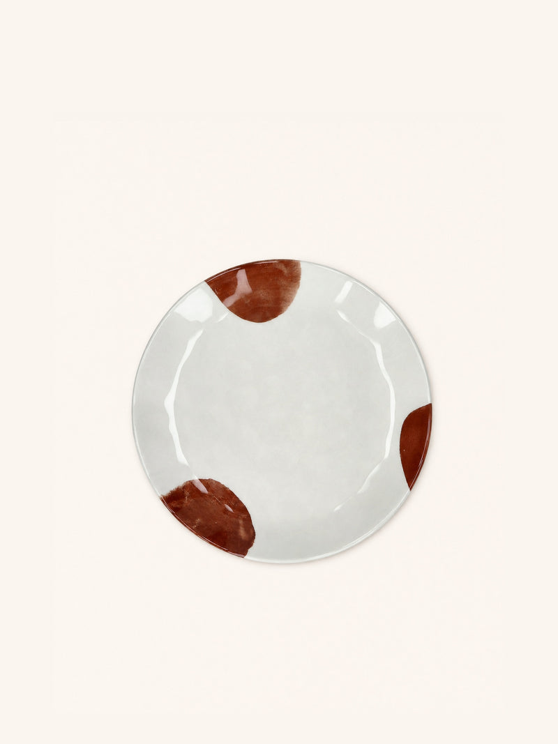 LABO - dessert plate - porcelain - DIA 20,3 x H 2 cm - rust