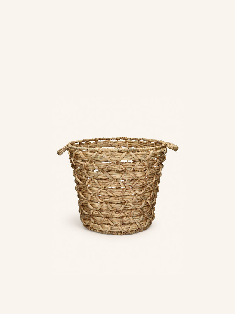 MIZU - basket - water hyacinth - DIA 46 x H 40 cm - natural