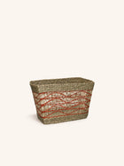 BADA - Korb - Seegras - L 36 x W 22 x H 24 cm - rot