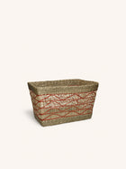 BADA - mand - zeegras - L 48 x W 30 x H 28 cm - rood