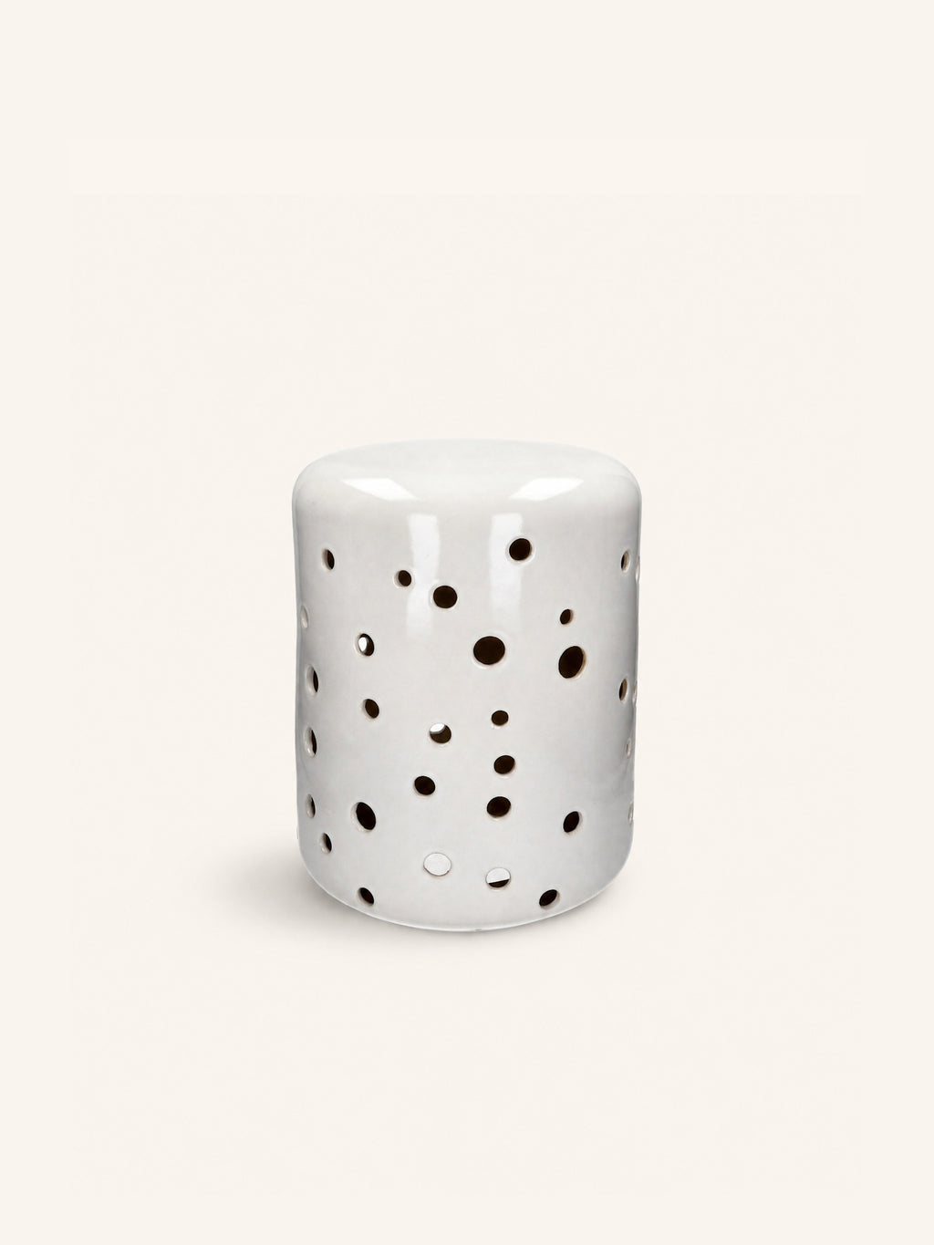 MIRILLA - Hocker - Steingut - DIA 33 x H 44 cm - Weiß