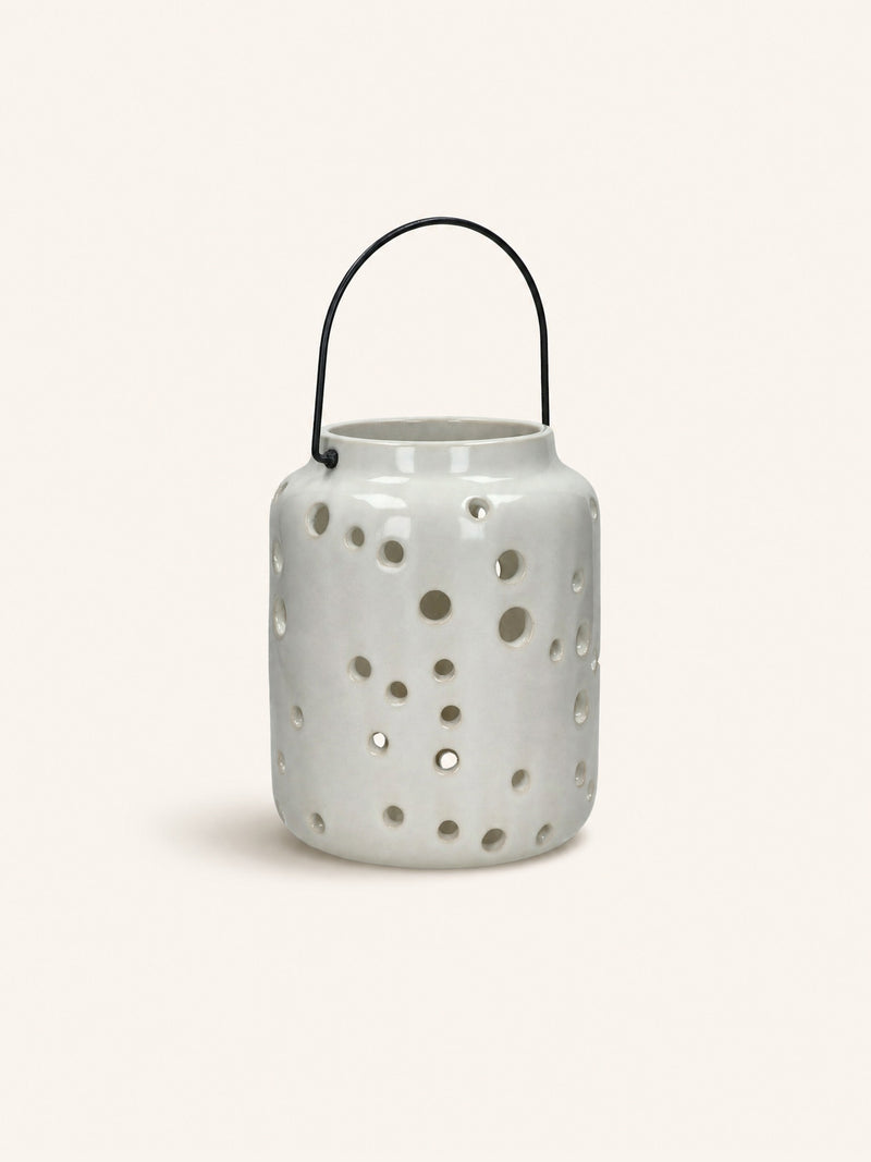 MIRILLA - lantern - earthenware - DIA 16 x H 20 cm - white