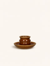 Bruin – ILENA - portacandela - terracotta - DIA 19 x H 10,5 cm - marrone