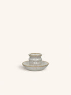 ILENA - bougeoir - terre cuite - DIA 15 x H 8,5 cm - blanc