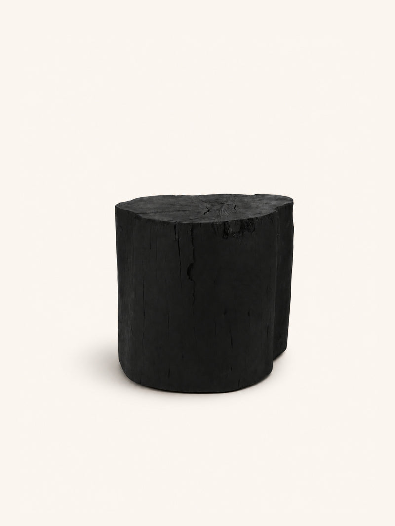 BURNT BLACK - coffee table - polyresin - DIA 59 x H 52 cm - black