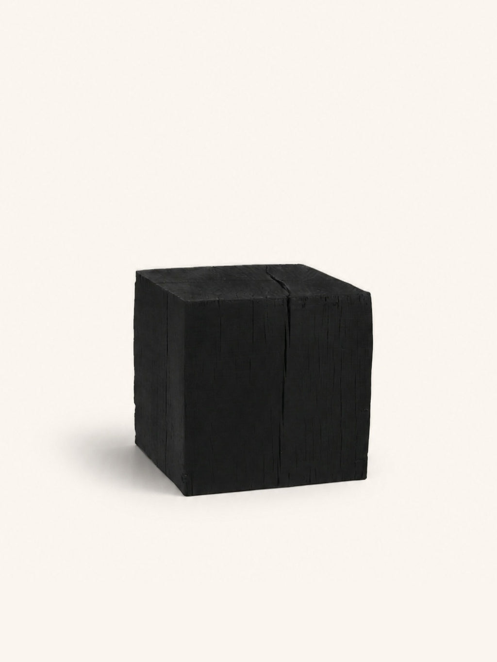 BURNT BLACK - Beistelltisch / Hocker - Polyresin - L 45 x W 45 x H 45 cm - schwarz