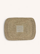 Beige – QUADRI - set de table - herbe marine - L 50 x W 35 cm - flocon d’avoine