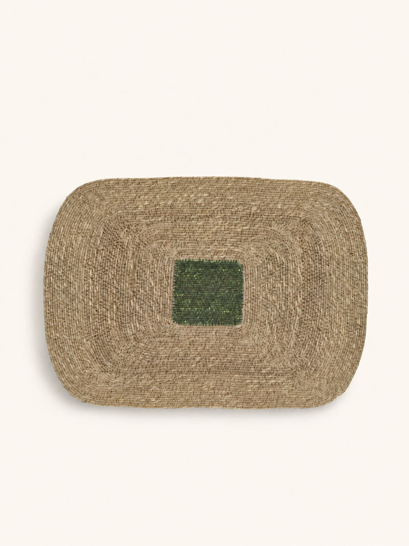 QUADRI - placemat - seagrass - L 50 x W 35 cm - olive green