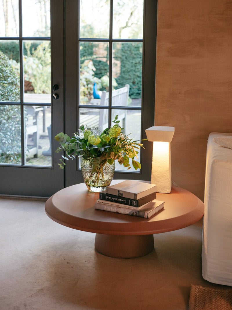 CARVA - salontafel - vezelcement - DIA 110 x H 35 cm - brique