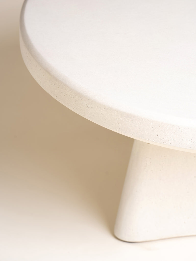 MAKURA - salontafel - vezelcement - DIA 80 x H 40 cm - gebroken wit