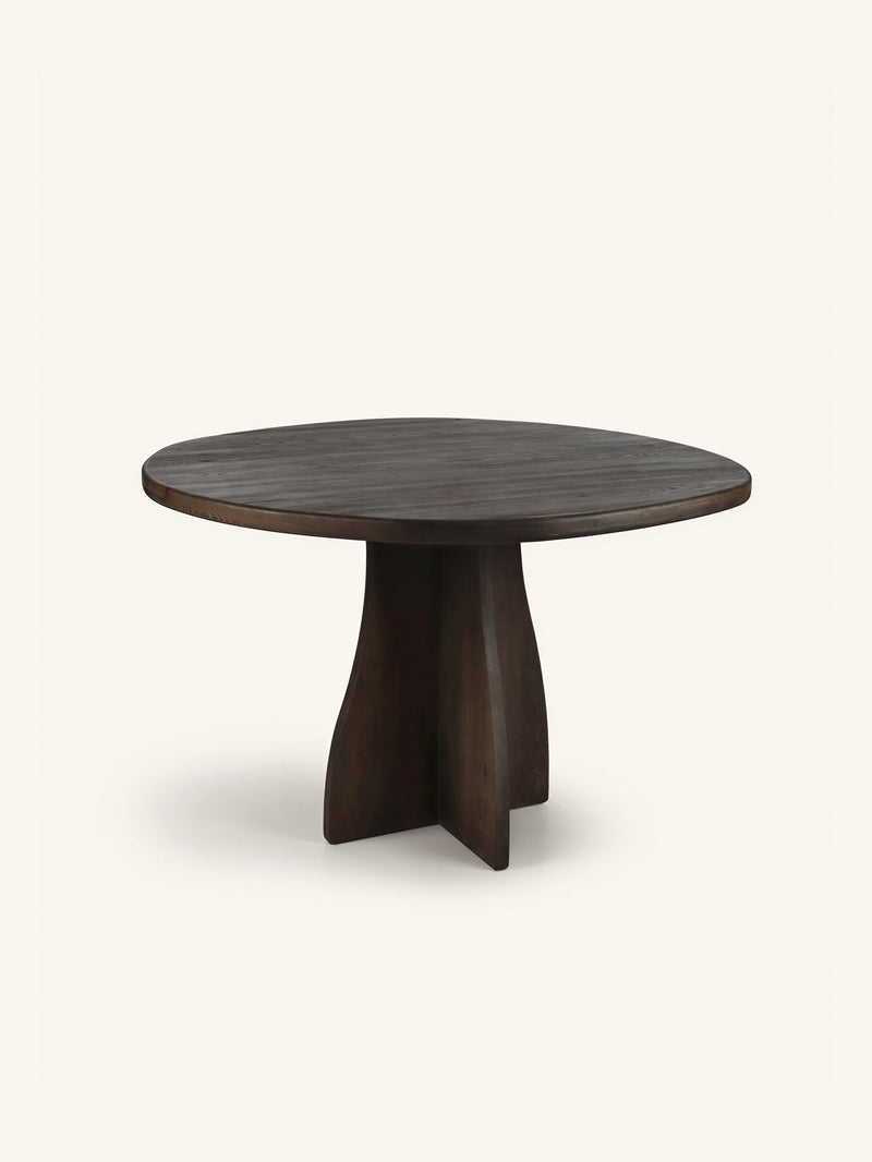 MESA - table - oak - DIA 120 x H 76 cm - dark brown