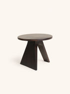 OBLO - mesa auxiliar - madera de acacia - DIA 55 x H 46 cm - nogal