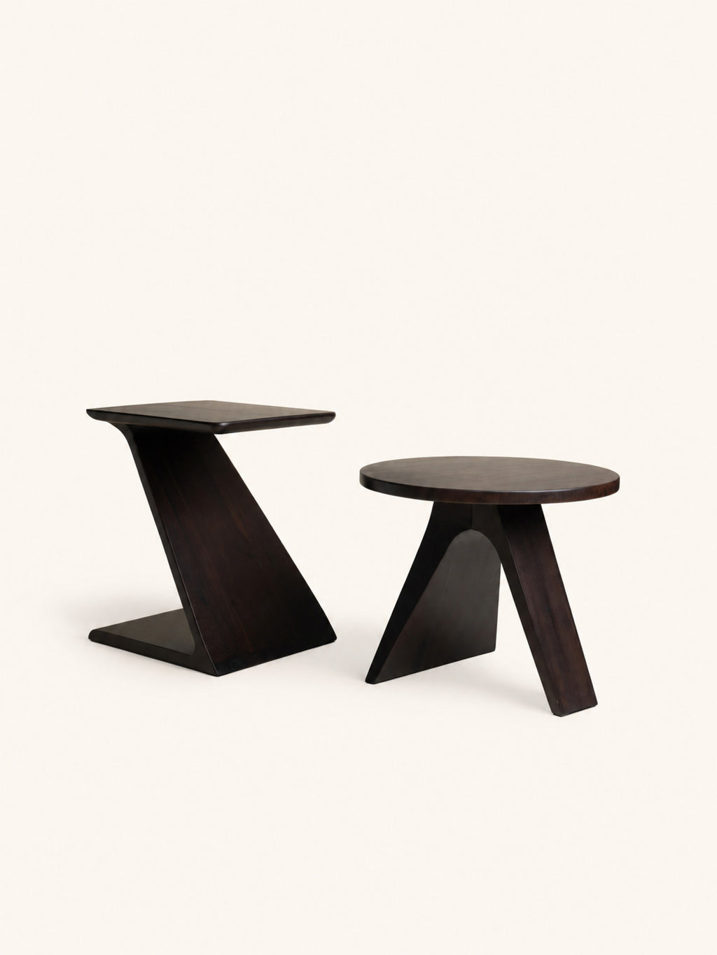 OBLO - mesa auxiliar - madera de acacia - DIA 55 x H 46 cm - nogal