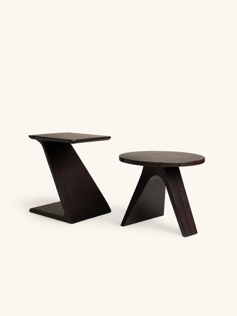 OBLO - bijzettafel - acacia hout - DIA 55 x H 46 cm - walnoot
