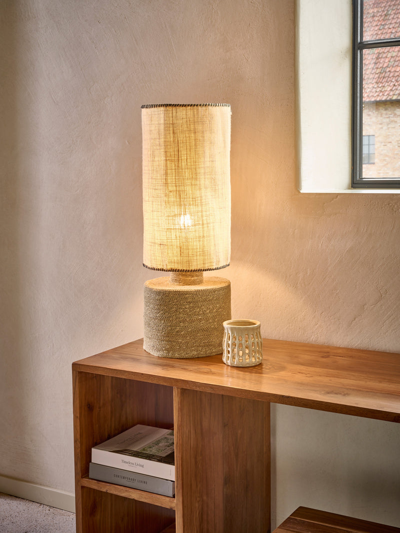 NERIDA - candle holder - stoneware - DIA 11 x H 11 cm - beige