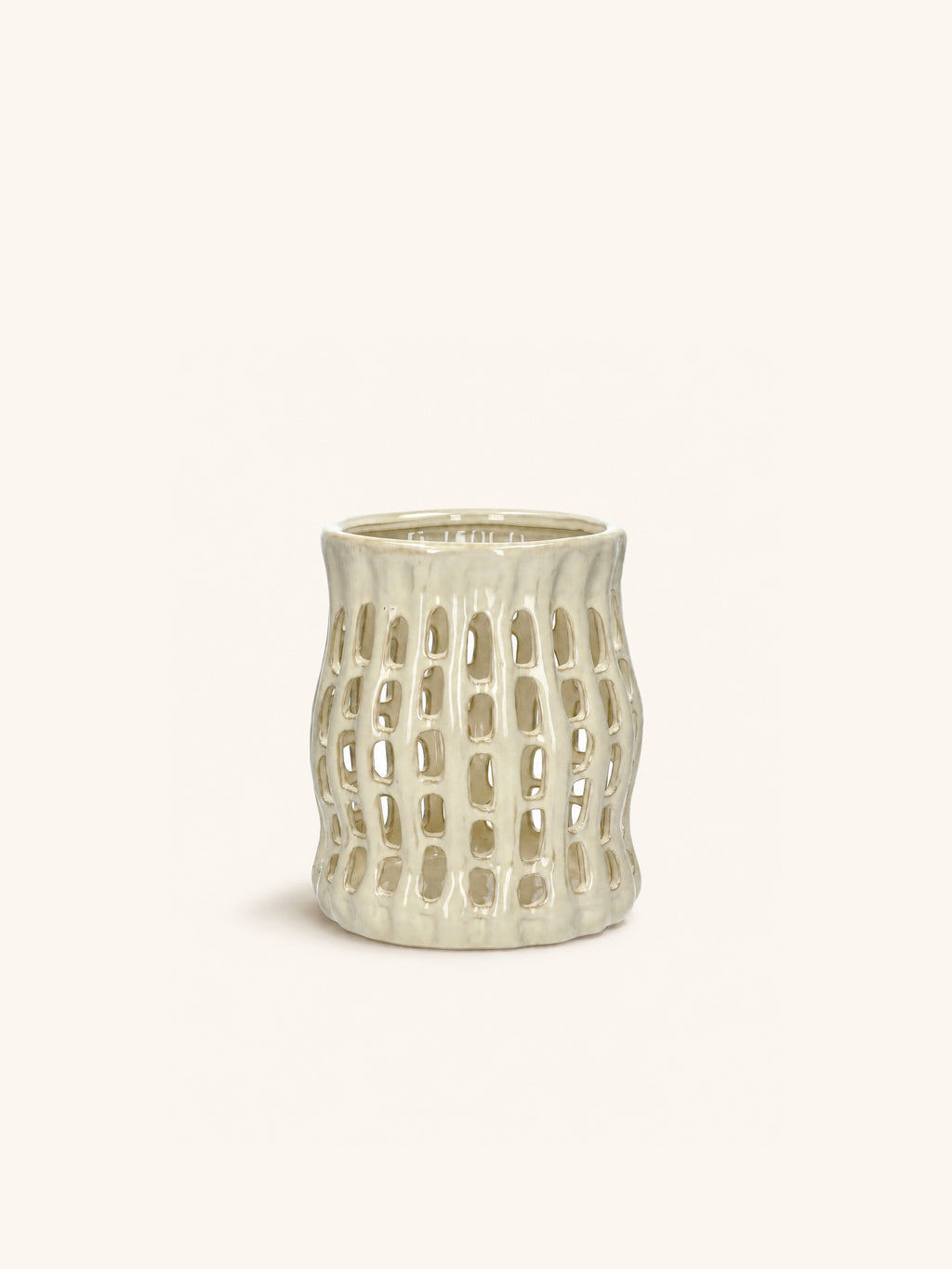 NERIDA - lantern - stoneware - DIA 19 x H 22 cm - beige