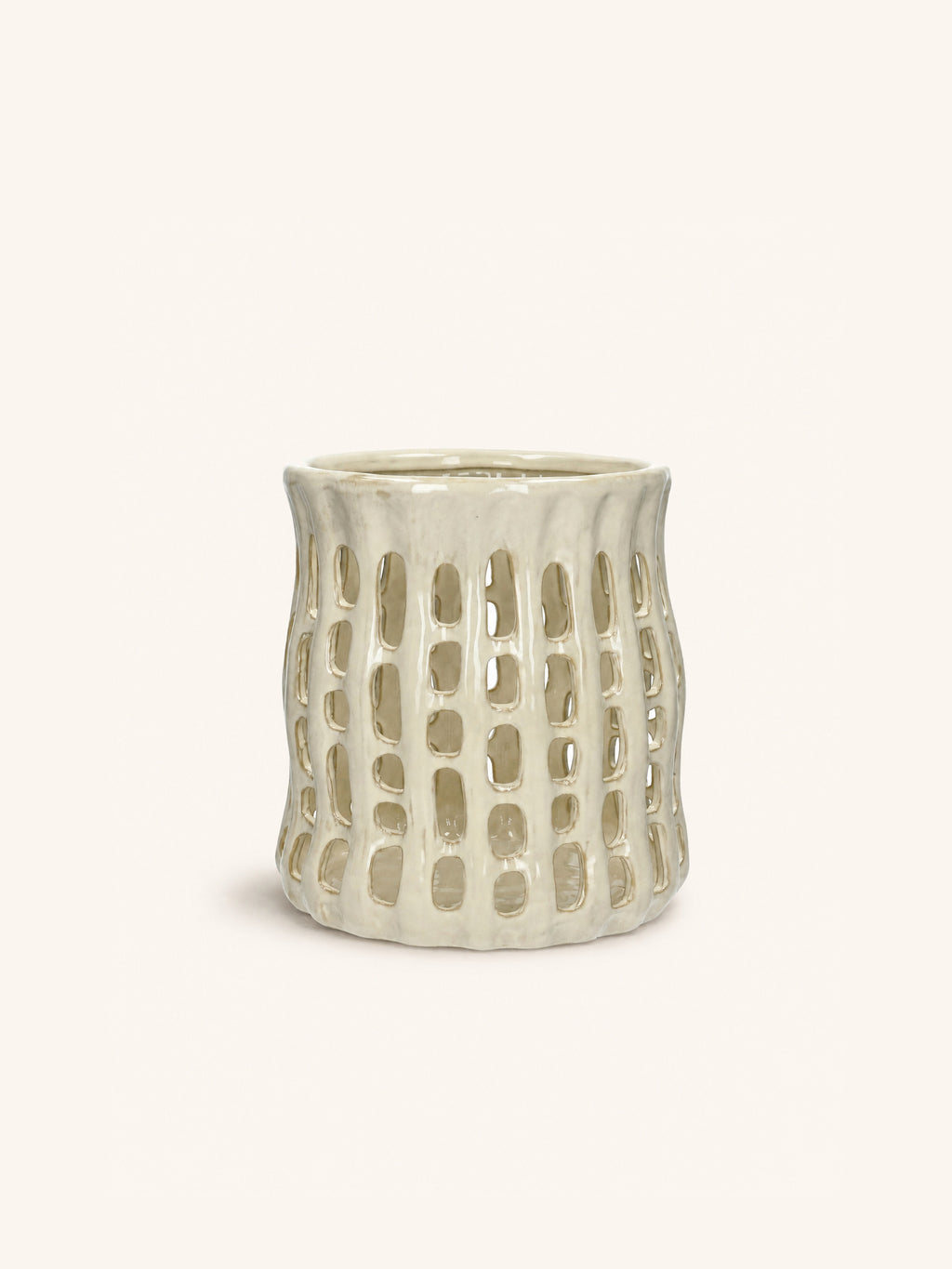 NERIDA - lantern - stoneware - DIA 25 x H 27 cm - beige