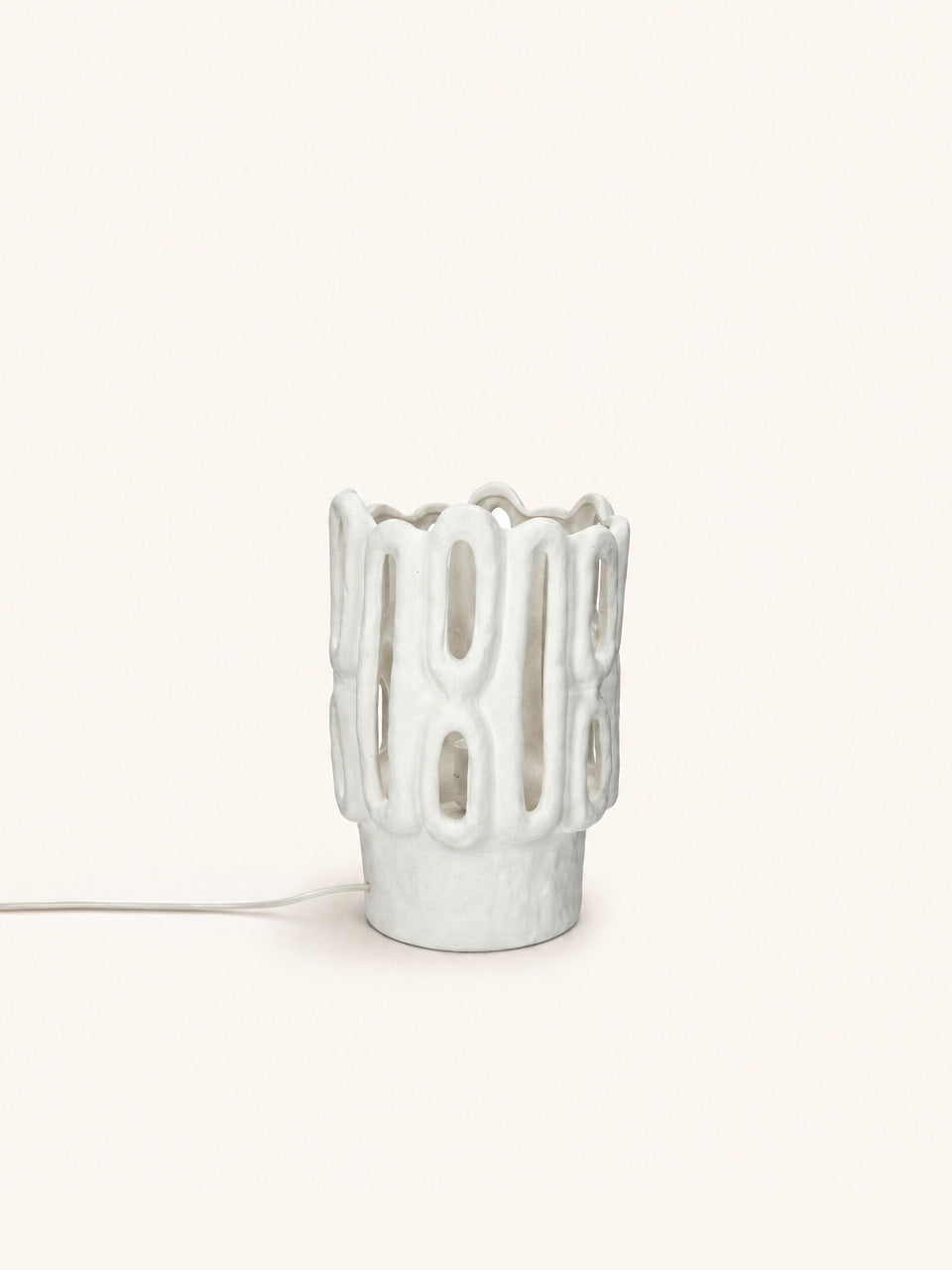 CADIZ - table lamp - stoneware - DIA 26,5 x H 35,5 cm - white