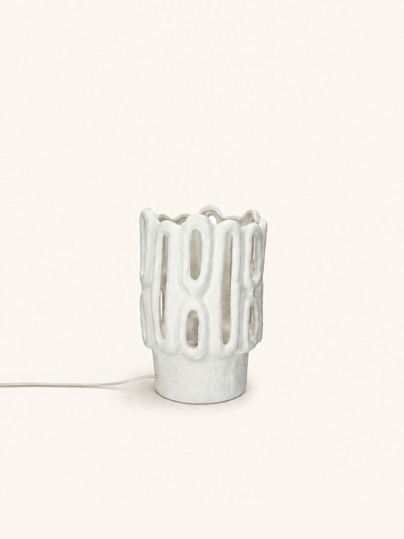CADIZ - table lamp - stoneware - DIA 26,5 x H 35,5 cm - white