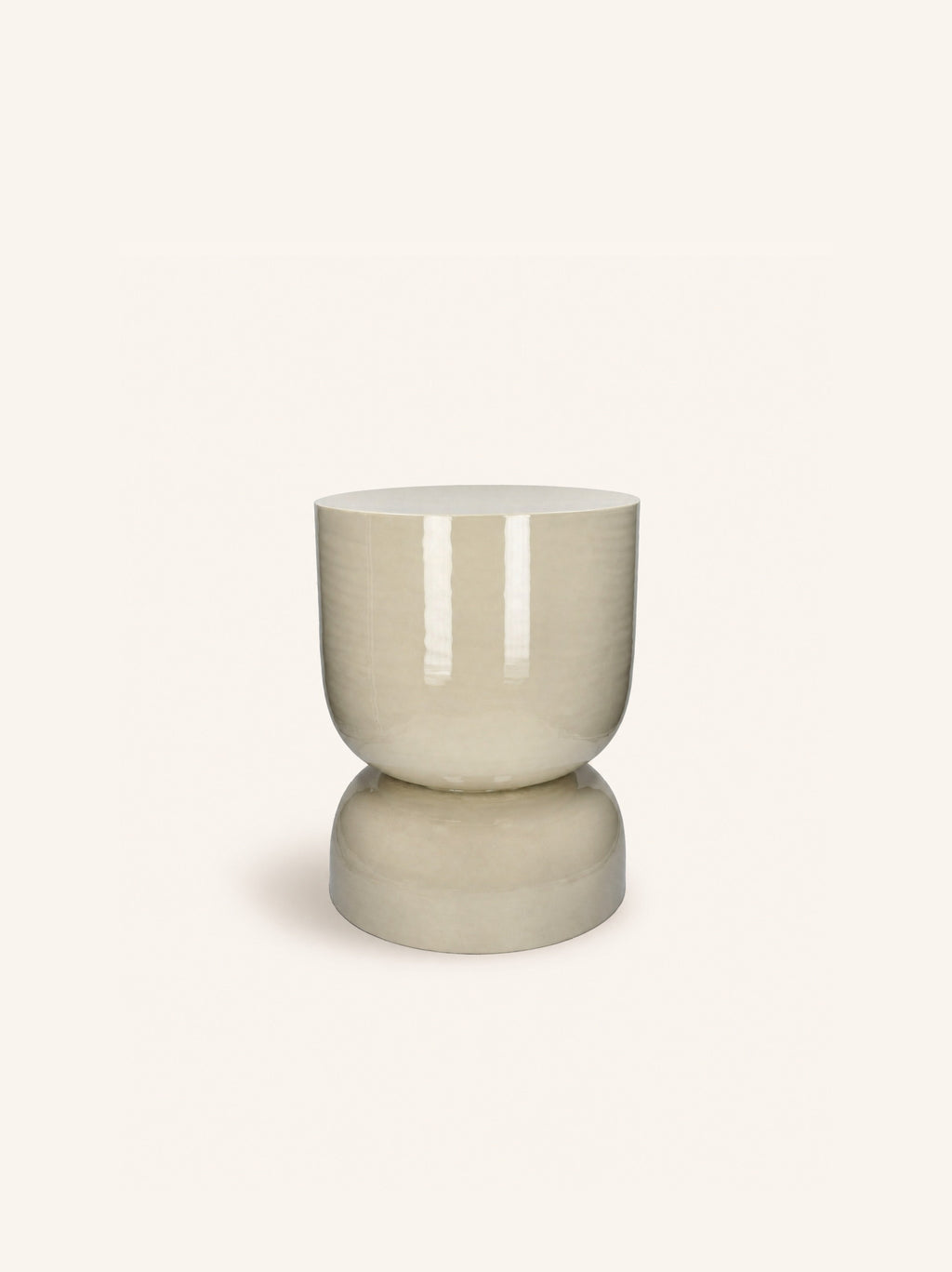 MIMEA - Hocker - Aluminium - DIA 36 x H 46 cm - Elfenbein
