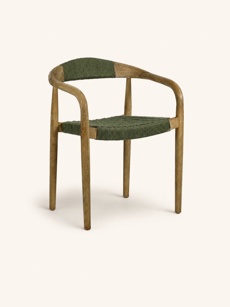 MIRA - stoel - acacia hout - L 51,6 x W 57 x H 76 cm - groen