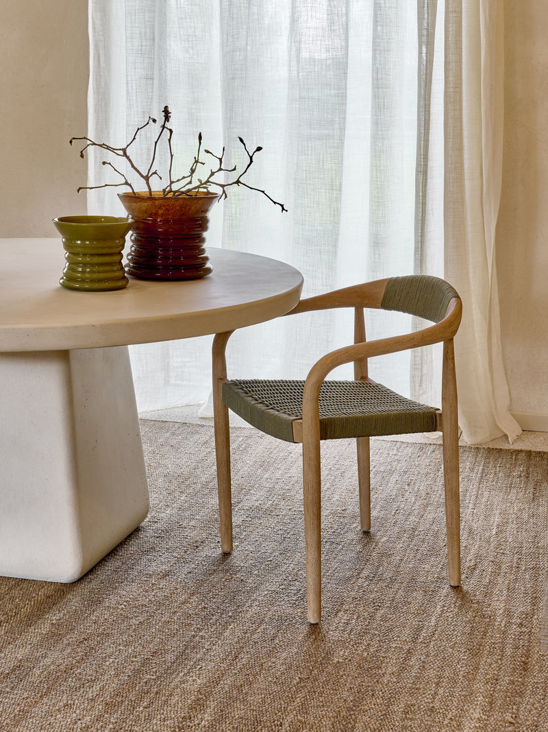 MIRA - stoel - acacia hout - L 51,6 x W 57 x H 76 cm - groen