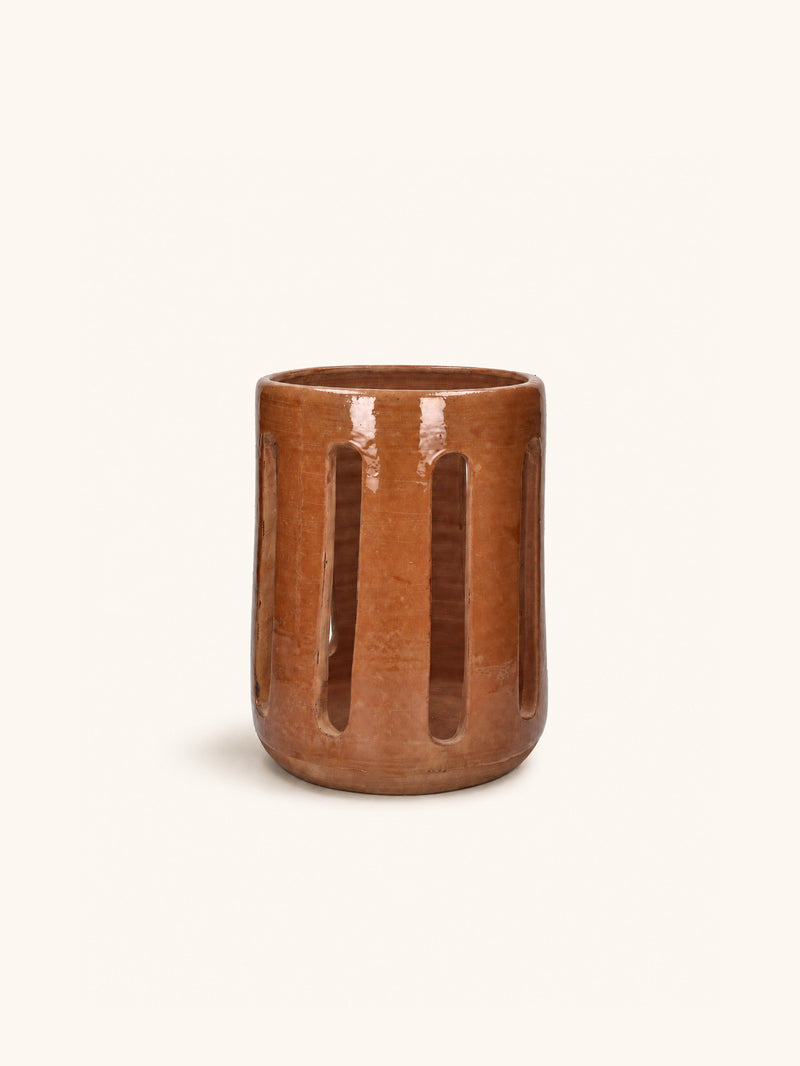 OPIA - lantern - terracotta - DIA 20 x H 27 cm - terracotta