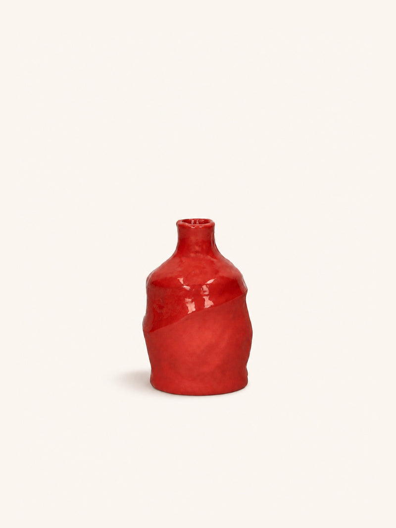 SABI - vase / candle holder - aluminum - DIA 9 x H 12,5 cm - red