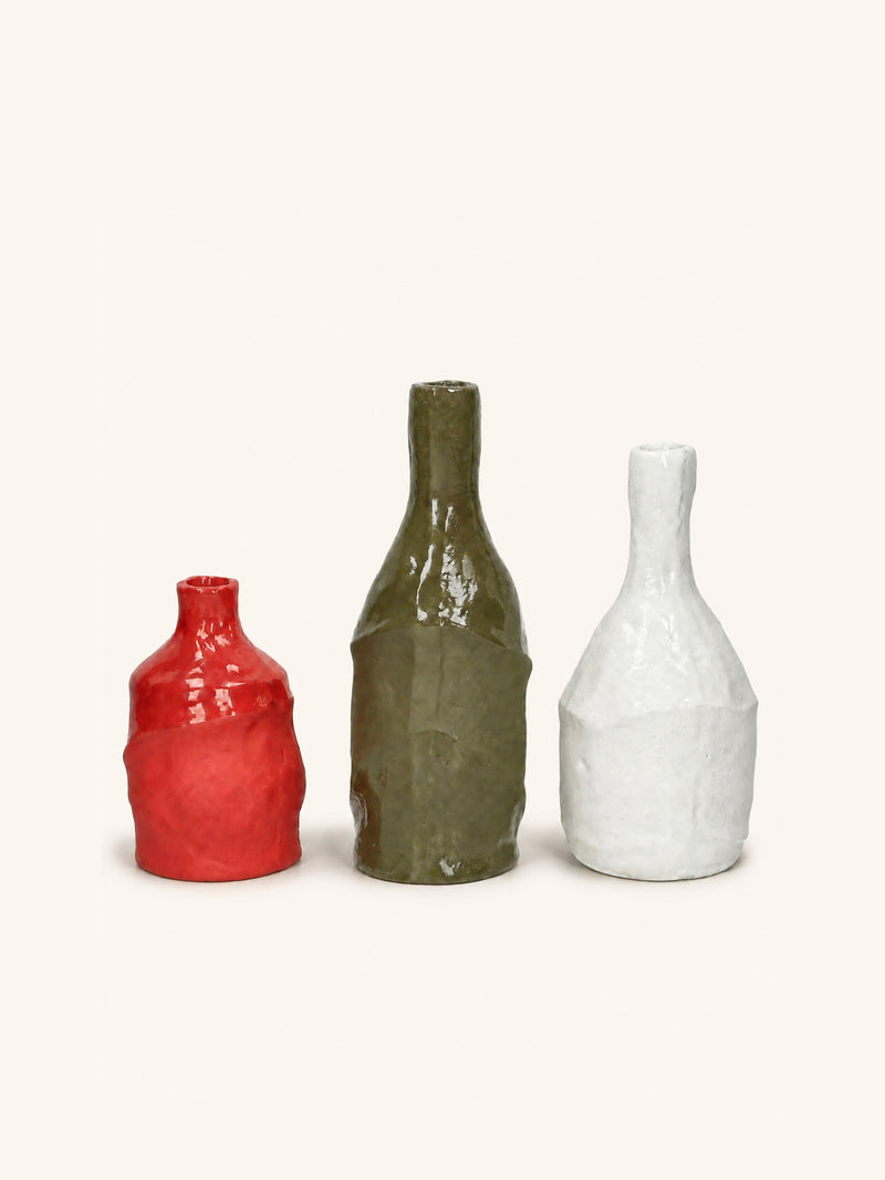 SABI - vase / candle holder - aluminum - DIA 9 x H 12,5 cm - red