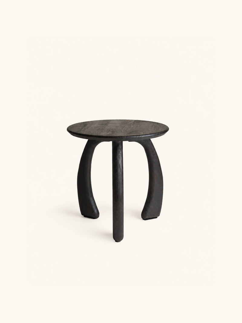 TALO - side table - mango wood - DIA 50 x H 50 cm - dark brown