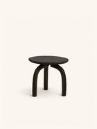 TRILO - tavolino laterale - legno di mango - DIA 45 x H 40 cm - marrone scuro