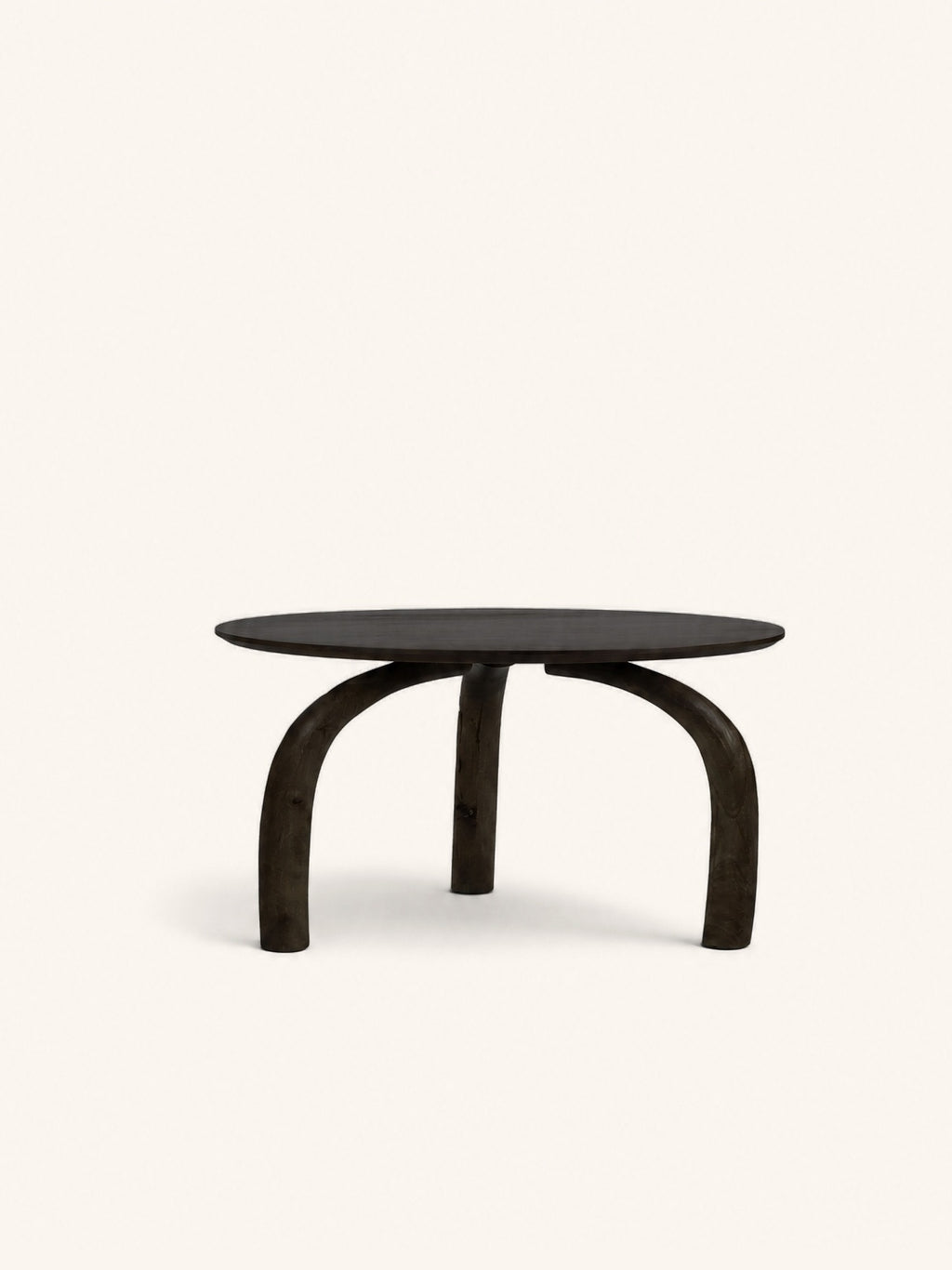 TRILO - tavolino laterale - legno di mango - DIA 65 x H 35 cm - marrone scuro