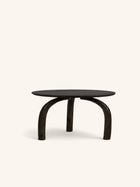 TRILO - tavolino laterale - legno di mango - DIA 65 x H 35 cm - marrone scuro