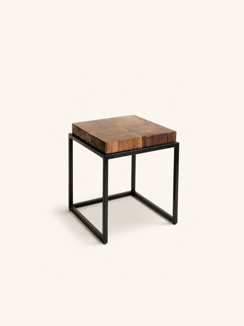 ESTAMPILLA - salontafel - teruggewonnen hout - L 45 x W 45 x H 46 cm - bruin