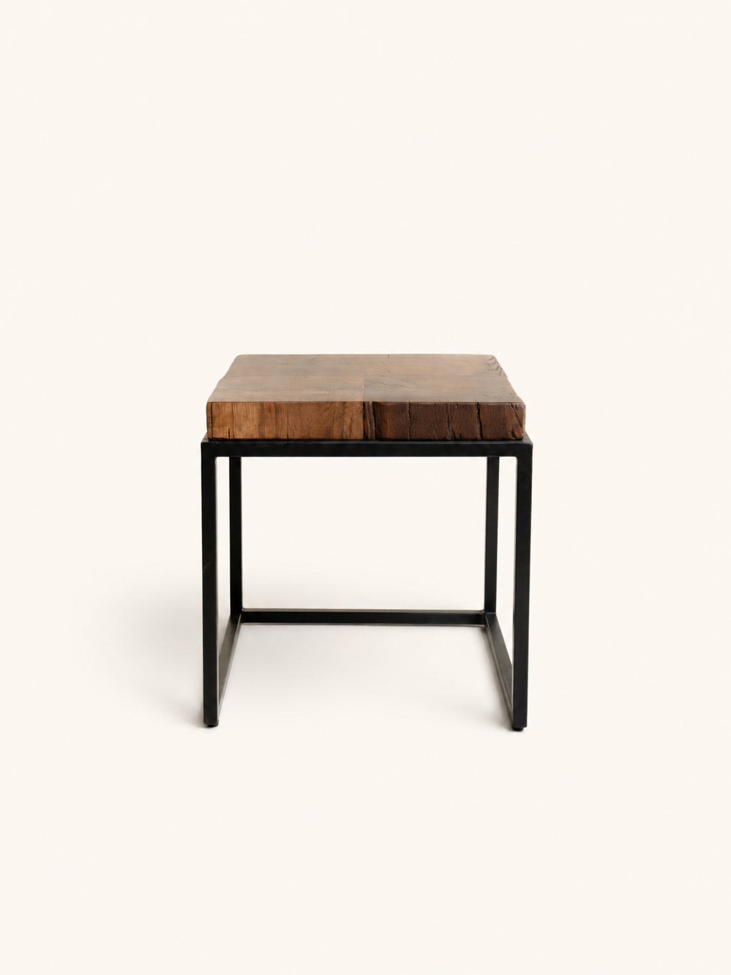 ESTAMPILLA - mesa de centro - madera recuperada - L 45 x W 45 x H 46 cm - marrón