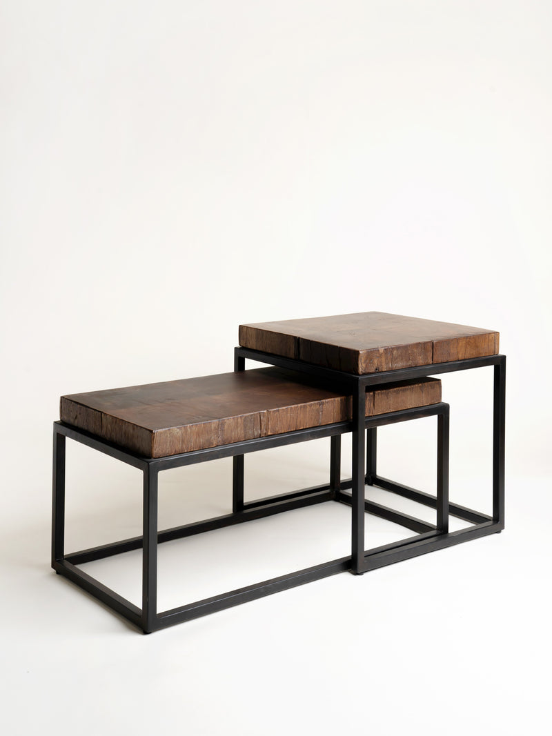 ESTAMPILLA - salontafel - teruggewonnen hout - L 78 x W 38 x H 36 cm - bruin