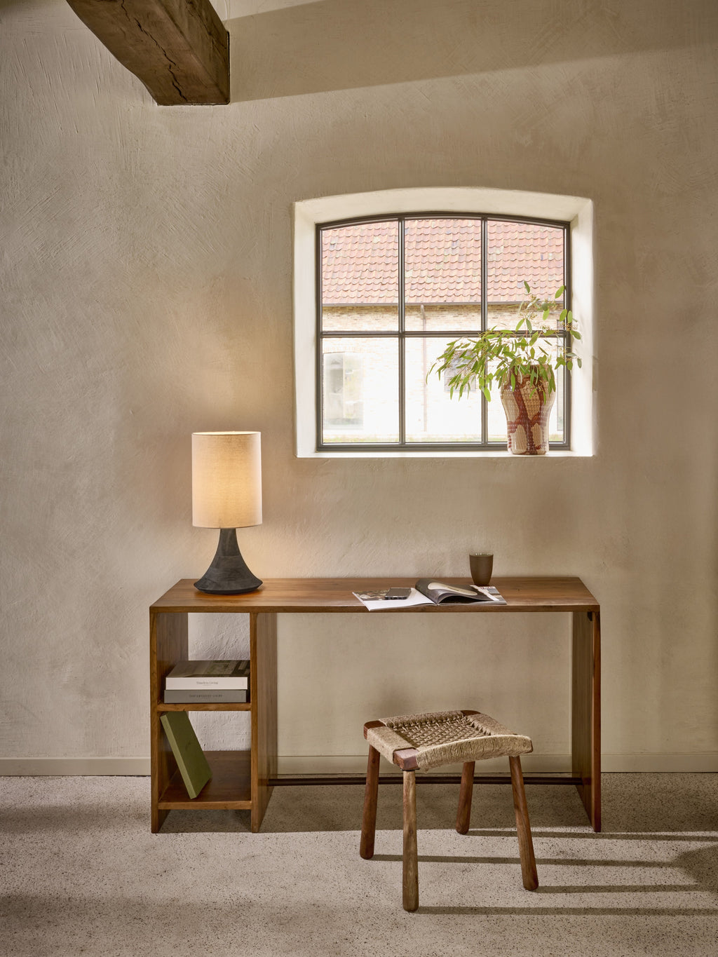 NARA - mesa consola/escritorio - madera recuperada - L 150 x W 50 x H 76 cm - marrón
