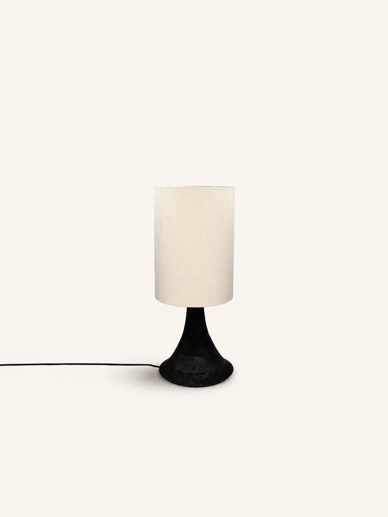 FUNNEL - table lamp - mango wood - DIA 24 x H 55 cm - charcoal
