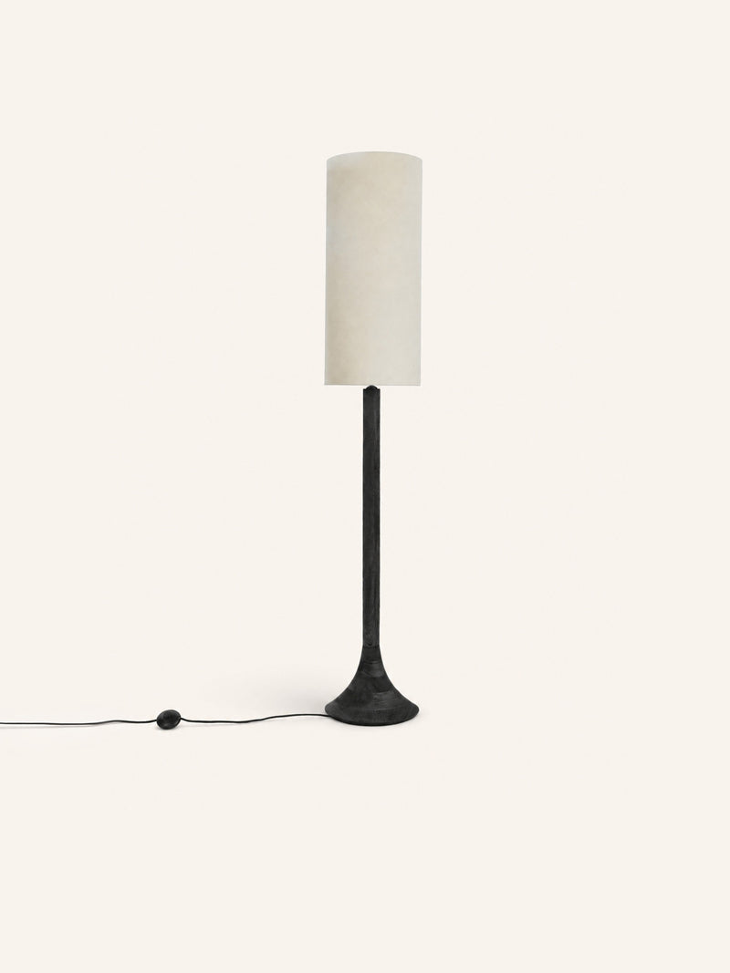 FUNNEL - floor lamp - mango wood - DIA 28 x H 160 cm - charcoal