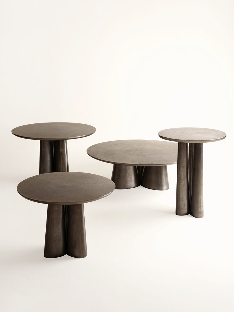 FLUXA - mesa de centro - aluminio - DIA 60 x H 40 cm - carbón