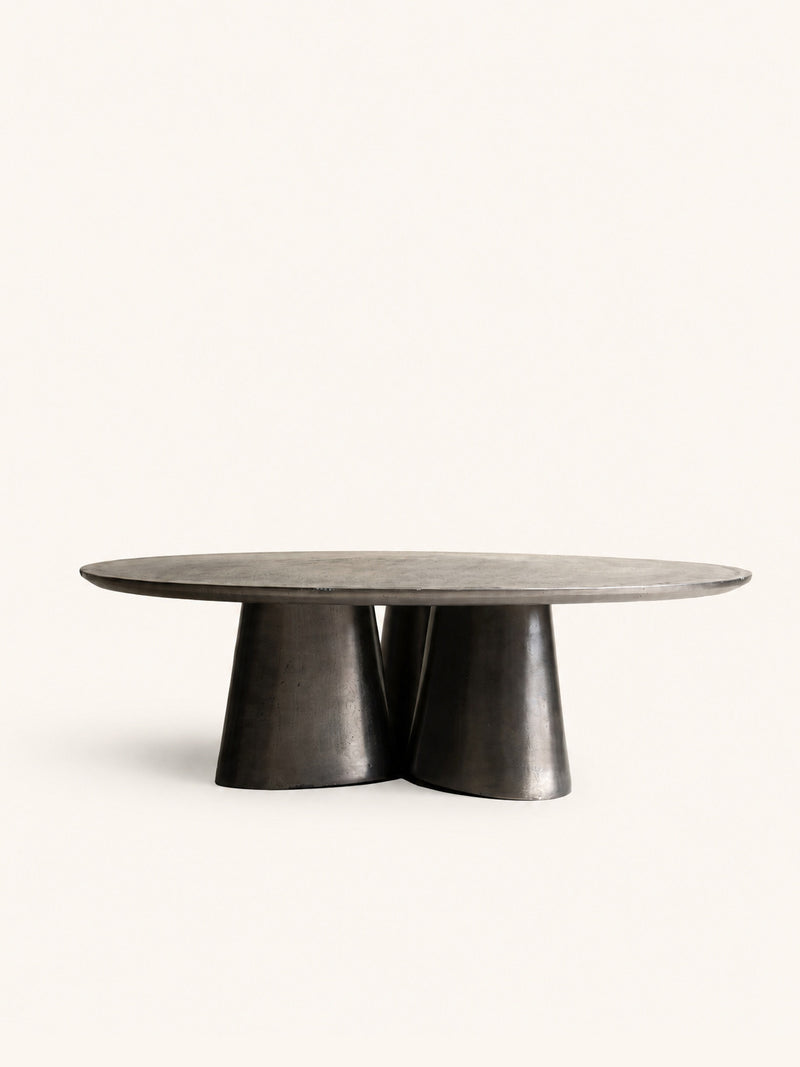 FLUXA - mesa de centro - aluminio - DIA 80 x H 25 cm - carbón