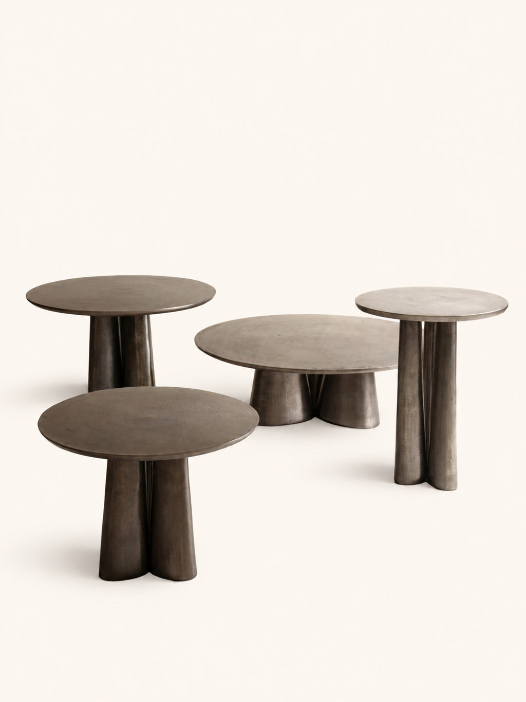 FLUXA - mesa de centro - aluminio - DIA 80 x H 25 cm - carbón