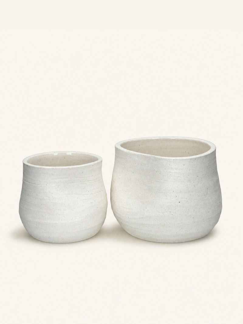 PUNCH - jar - ceramic - DIA 16 x H 16 cm - white